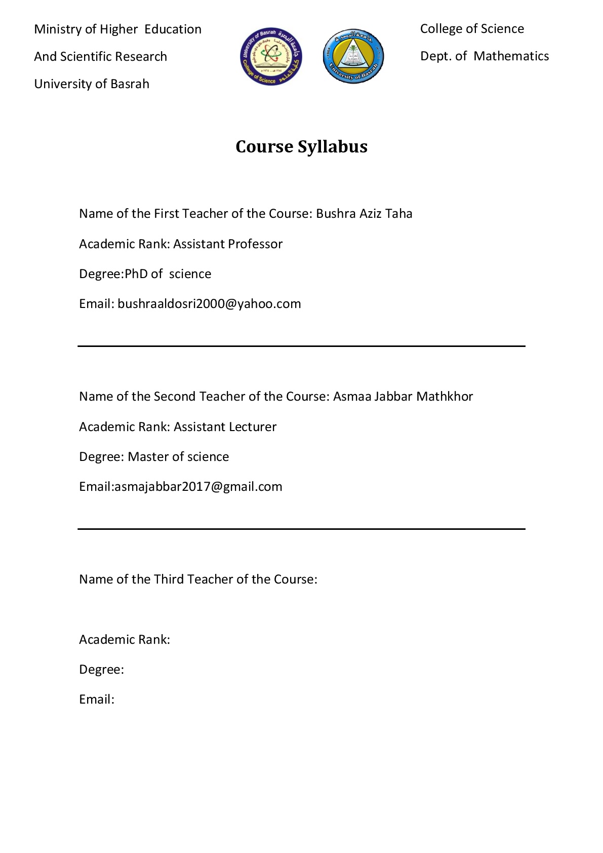 Course Syllabus r335 001