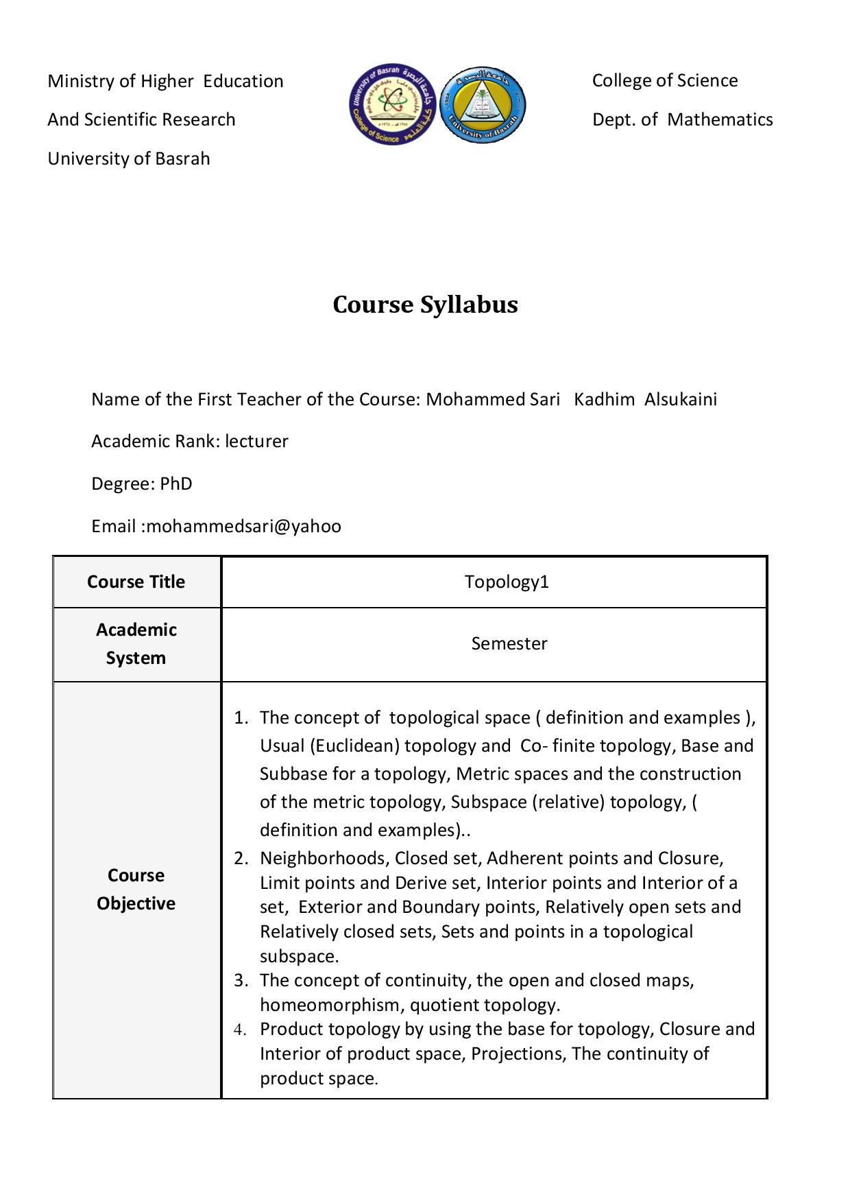 Course Syllabus Math 433 page 001